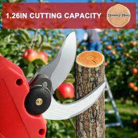 AHONG AN 21V Brushless Cordless Pruning Shears 2 Batteries&2 Blades, Electric Scissors 1.26"(32mm) Cutting Diameter, Lightweight for Tree Trimming & Landscaping