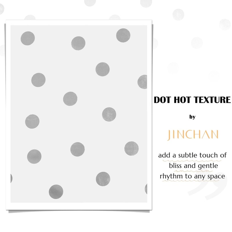 jinchan White and Silver Polka Dot Shower Curtain, Silver Foil