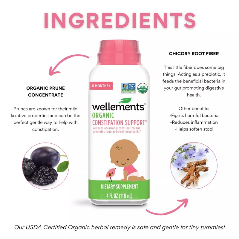 Wellements Organic Prune Constipation Relief for Kids Pack of 2