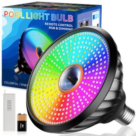 MORSEN Pool Light Bulb - 120V 70W LED Pool Lights for Inground Pools, RGB Color-Changing & Remote Control, Enhanced Signal Coverage, E26/E27 Replacement for Pentair & Hayward,Black
