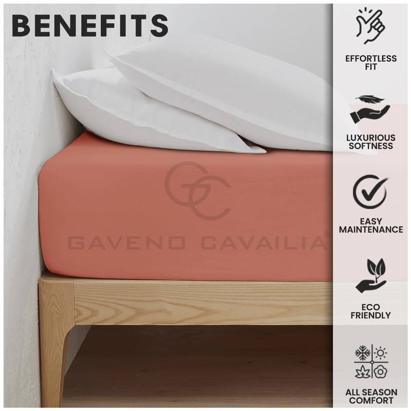 Comfy King Fitted Sheet, Wrinkle Free Plain Bedding Percale Fitted