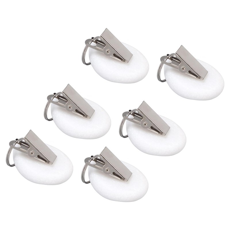 6Pcs Tablecloth Weights Marble Stainless Steel Small Size Waterproof Rustproof