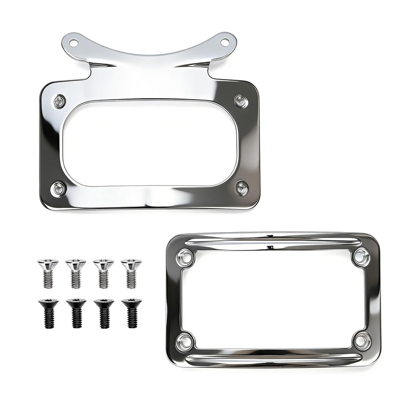 3162 Curved License Plate Holder Frame Fits 1991-2010 Select Harley