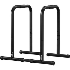 Dip Station Functional Heavy Duty Stands Fitness Workout bar Stabilizer Parallette Push Up Stand - Color: Black
