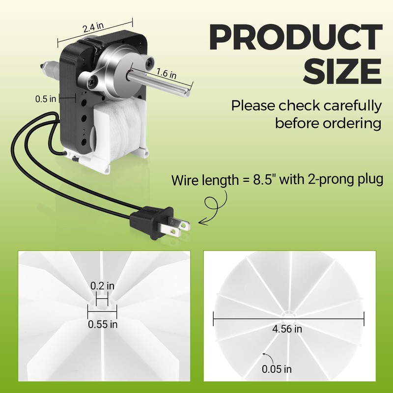 2 Pack Universal Bathroom Vent Exhaust Fan Motor SM550 Replacement