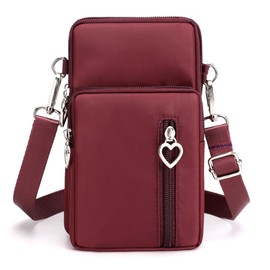 JANKS Crossbody Wallet Phone Bag for Women, Nylon Small Crossbody Shoulder Bag Arm Bag, Cell Phone Purse, Mini Wallet with Adjustable Strap