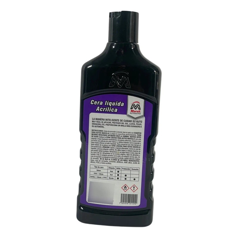 Cera Liquida Para Autos Marvil (silicon, Acrilico Y Ptfe)