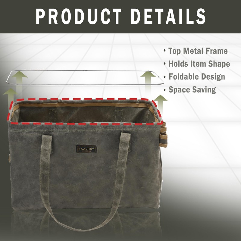 Canvas Tool Tote Bag | 16OZ Waxed Canvas Tool Carrying