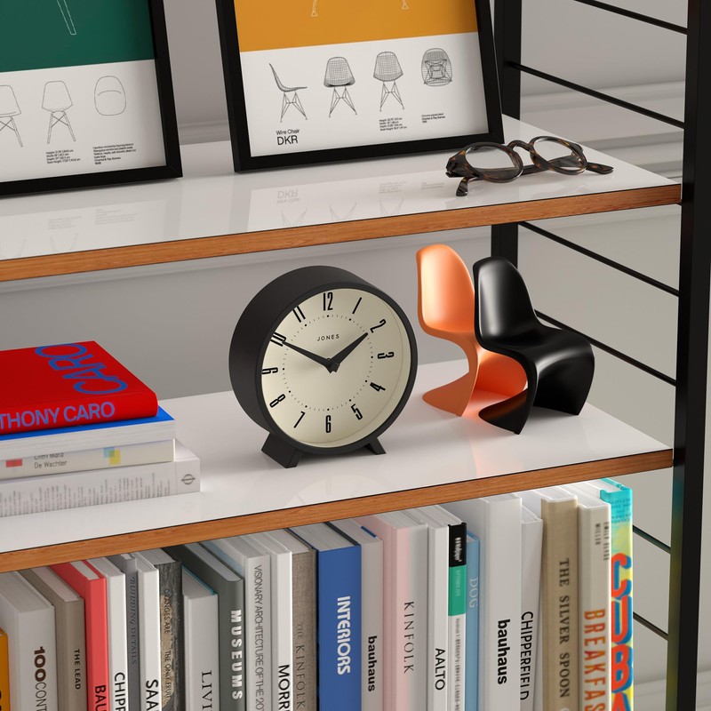 Jones Clocks® 'Venus' desk clock - modern round design in