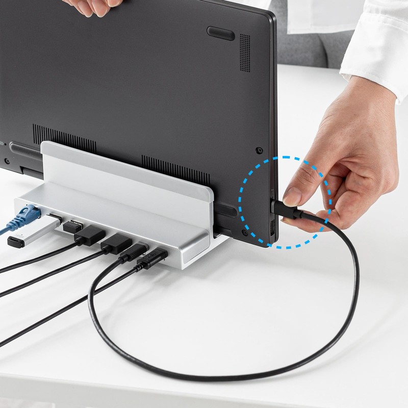 Sanwa Supply USB-C VDK18 USB Type-C Docking Station (Integrated Stand)