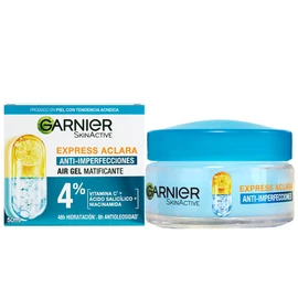Garnier Express Aclara Crema Hidratante Matificante Anti-imperfecciones, controla oleosidad e hidrata con Vitamina C, Acido salicílico y Niacinamida, 50g