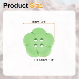 HARFINGTON 50 botones de costura de resina de flores de 3/4 pulgadas, 4 agujeros, botones decorativos con forma de flor para manualidades, cárdigan, ropa, camisas, bricolaje, color verde