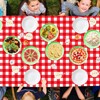 TJYJOY 4 Pack Red Buffalo Plaid Tablecloth Red and White