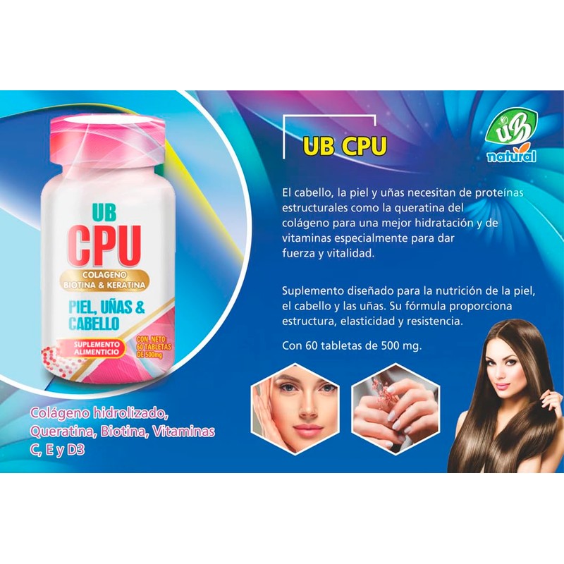 UBCPU- Cloagneo Biotina & Keratina - Frasco con 60 Tab