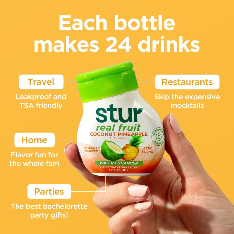 Stur Liquid Water Enhancer | Coconut Pineapple | Naturally Sweetened