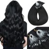 MY-LADY Microlink Hair Extensions Microbead Human Hair Extensions Jet Black