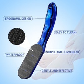 Veinsgrain Foot File,Nano Glass Foot File-Professional Pedicure Tool for Dead Skin Removal, Callus Remover for Feet, Hard Skin File Durable Hygienic Glass Foot Scrubber for Smooth Heels(Blue)