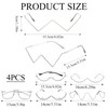PLKDJDM Frameless Diamond Eyeglass Frames, V-shaped Crystal Eyeglass Frames, Stylish