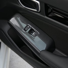 Thenice Compatible with Honda Civic Accessories Window Control Panel Door Armrest Cover Trims Interior Accessory for Civic 2022 2023 2024 2025 -Carbon Fiber Grain
