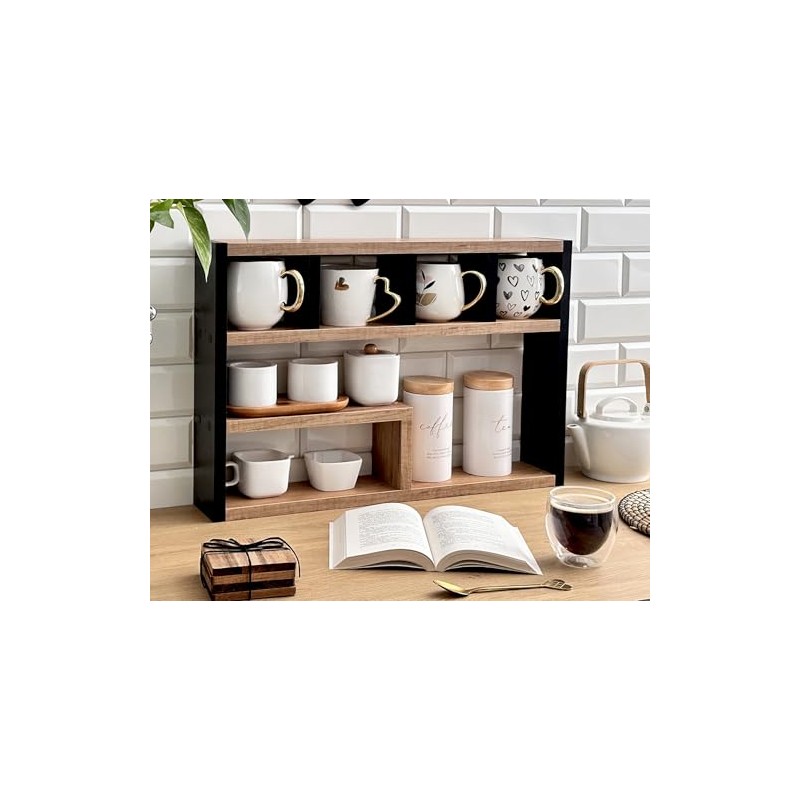 Spice Rack for Kitchen - Stand for Spices & Cups