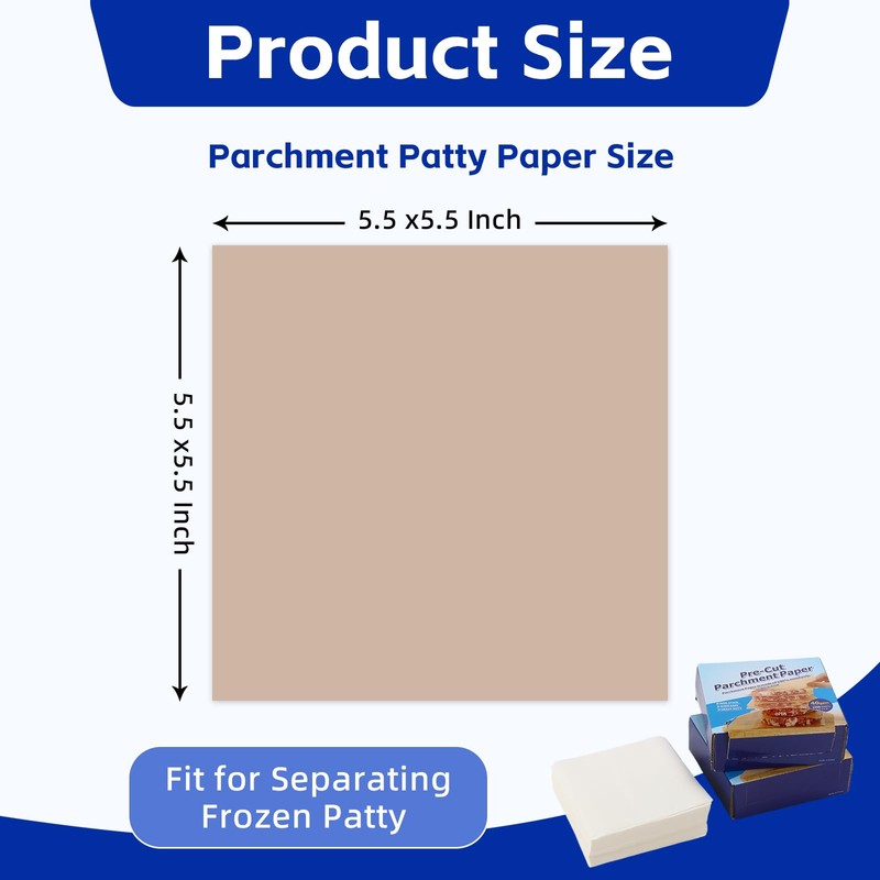 1000 Pieces 14cm Square Burger Paper 5.5 x 5.5 inch