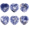 Nupuyai Blue Dot Stone Thumb Stone Worry Stone Heart Gemstone