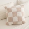 NIDITW Set of 2 Ultra Soft Khaki Checkerboard Throw Pillow