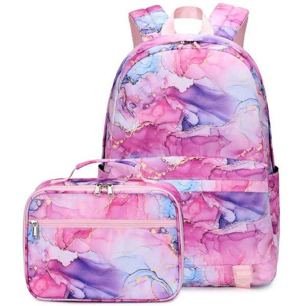 Sugaroom School Backpack for Girls Backpack with Lunch Box Lightweight