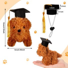 Hungdao 6 Pcs Graduation Stuffed Animal Dogs Puppy Stuffed Animal with Graduation Plush Stuffed Animals Dog for Classroom School Pet Party Kindergarten Elementary High School College (Stand Style)