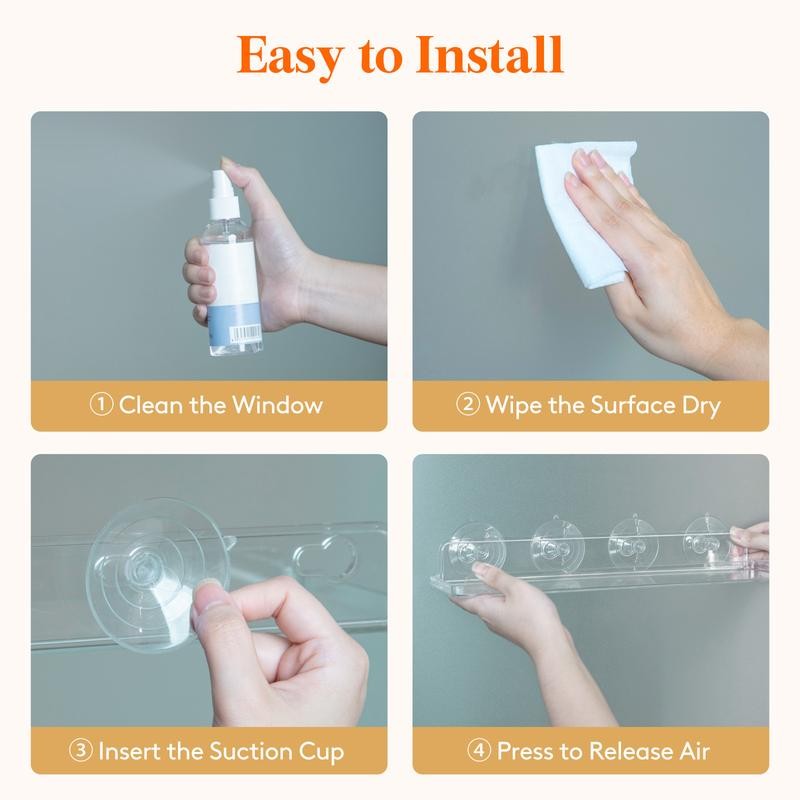 Lifewit 15" Acrylic Window Plant Shelves, 2-Pack Suction Cup Shelf