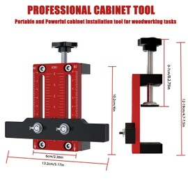 Cabinet Door Mounting Jig with Quick Positioner, Adjustable Tool for Framed & Frameless Doors. Precision Cabinet Door Positioner for Fast, Accurate Hinge Installation