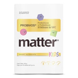 MATTER SMART NUTRIENTS - Probivos Kids- Probiticos y Prebiticos para Nios - 15 Billones de UFC - Sobres Fciles de Usar- 30 Sobres para Apoyo Digestivo