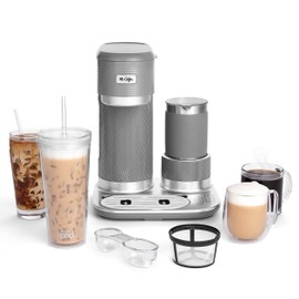 Mr. Coffee 4-in-1 Latte Lux Iced Hot Coffee Maker with Built-In Milk Frother Single-Serve 22 Ounces