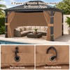 10x12 Gazebo Curtains, 4-Panels Gazebo Replacement Curtains with Zipper &