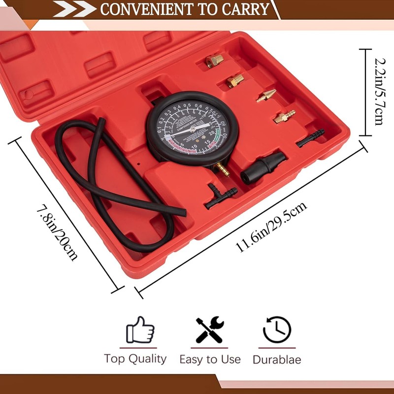 VECKYJL Fuel Pump and Vacuum Tester Gauge, Automotive Vacuum Gauge