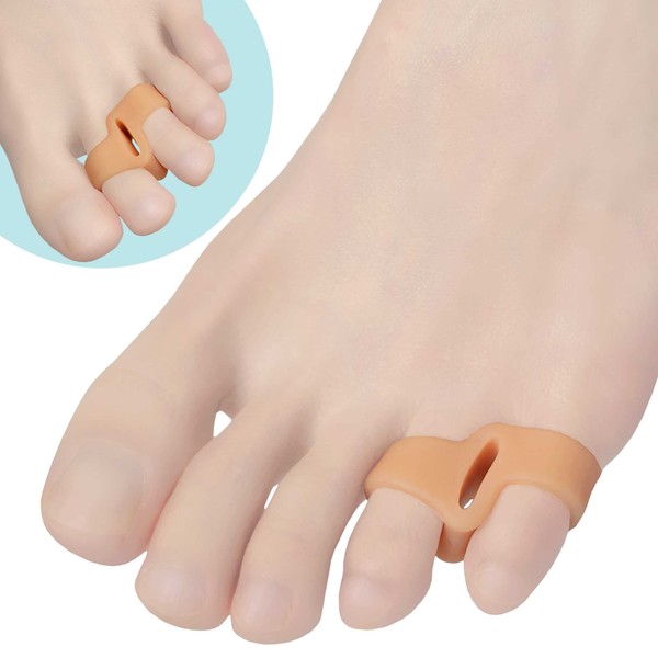 Chiroplax Tailor's Bunion Corrector Pads Bunionette Pain Relief Silicone Pinky Toe Straightener Separator Spacer Sleeve Cushion Splint Protector for Men & Women (4 Pads, Shims - Size Regular)