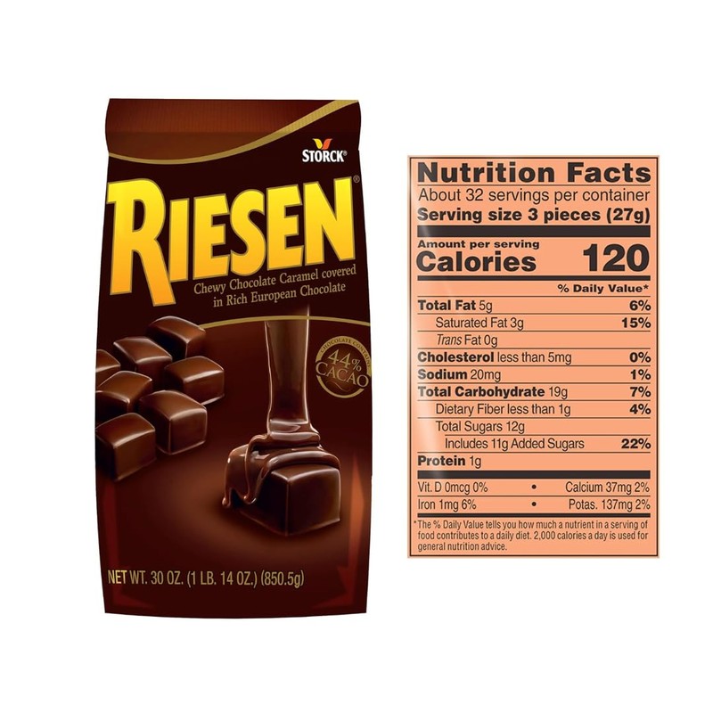 Riesen Chewy European Chocolate Covered Caramel Candies Gift By Lyza's