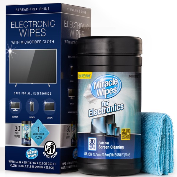 Miracle Brands MiracleWipes for Electronics Cleaning - Screen Wipes Designed