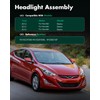 SCITOO LED Headlight Assembly Fit 2014-2016 For Hyundai Elantra Black