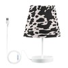 YETTASBIN Cow Print Bedside Table Lamp, Portable LED Desk Light