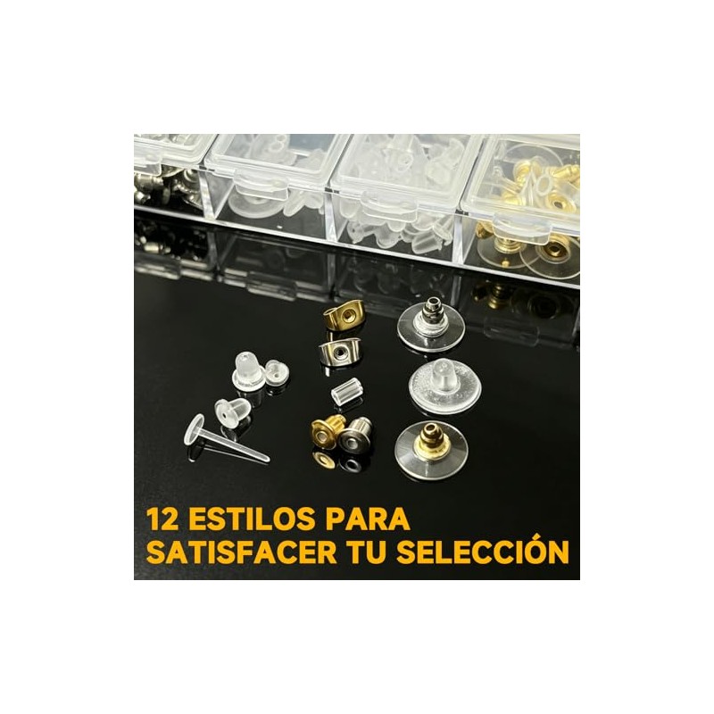 600Pcs Respaldos de Aretes de Silicona Transparente