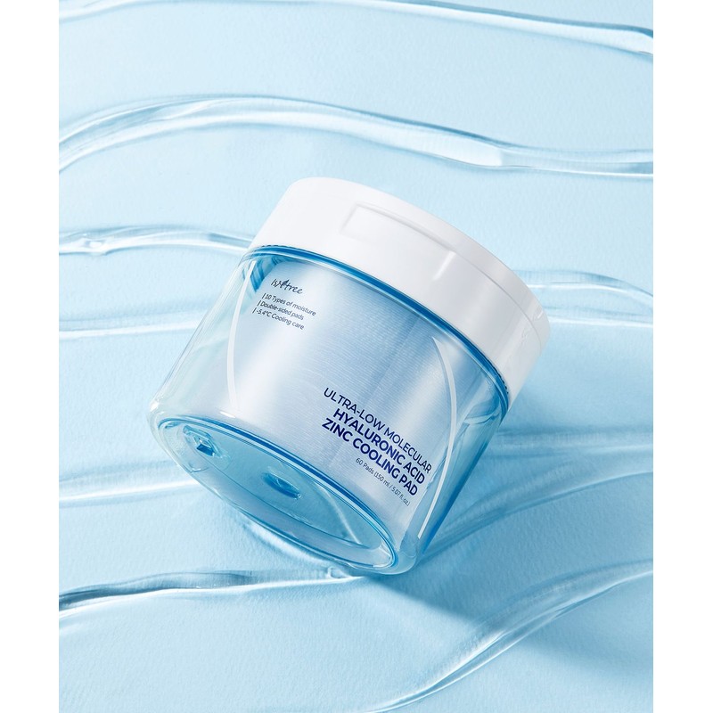 Isntree Ultra Fine Hyaluronic Acid Zinc Cooling Pads 60 Sheets