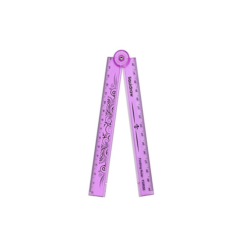 Liquidraw 30cm Folding Ruler Foldable Ruler School Stationery (Pink)