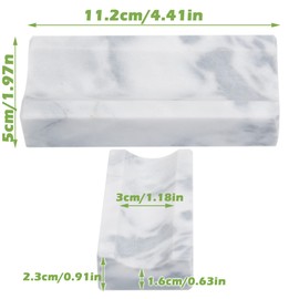 Marble Rolling Pin Holder,Rolling Pin Display Rack,Suitable for Storing Rolling Pin,Pizza Roller,Spoon,Knive,Fork and Other Kitchen Utensils,Set of 2(White Grey)