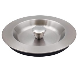 GZILA - Tapón de repuesto para fregadero de cocina, tapa de sellado para desagües estándar de 3-1/2 pulgadas, acero inoxidable 304 con junta de goma, níquel cepillado