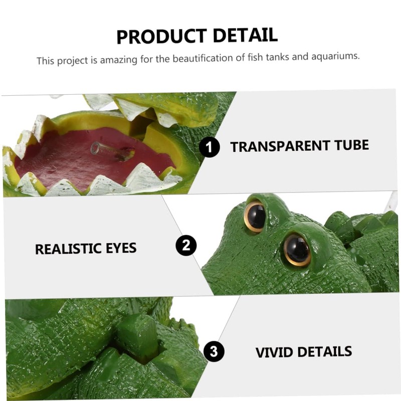 NOLITOY Bubbling Aquarium Decor Creative Alligator Ornament for Fish Tank