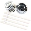 SQXBK Toilet Button 2PCS 38mm Dual Push Toilets Flush Button Toilet Tank Button with Thread Diameter Silver For Water Valve