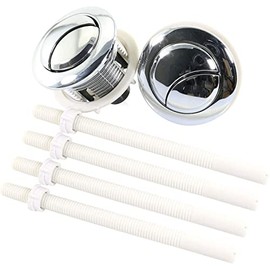 SQXBK Toilet Button 2PCS 38mm Dual Push Toilets Flush Button Toilet Tank Button with Thread Diameter Silver For Water Valve