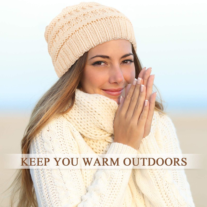 Geyoga 3 Pieces 2/4/6 Pack Satin Lined Beanie for Women