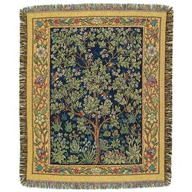 GaelSong William Morris Tree of Life Blanket Gift Tapestry Throw Woven from Cotton Machine Washable